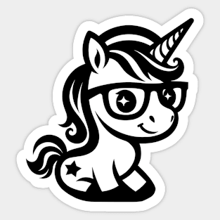 Nerdy Unicorn Sticker